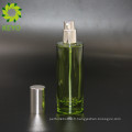 Bouteille de pompe de verre cosmétique verte de parfum de 30ml